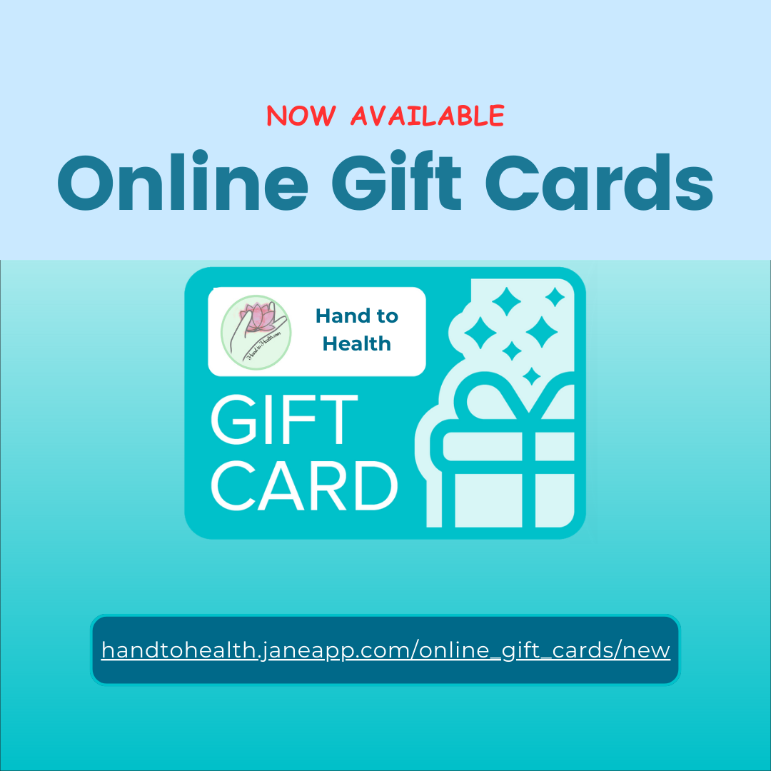 Online Gift Cards from Hand to Health for sessions in Chilliwack or Calgary